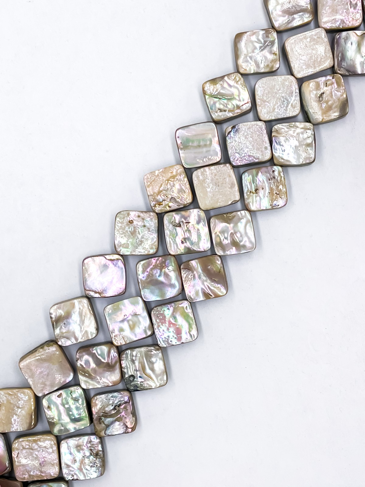 Natural Abalone Black Shell Flat Square Shape Beads Size 11x11mm 15.5″ Strand