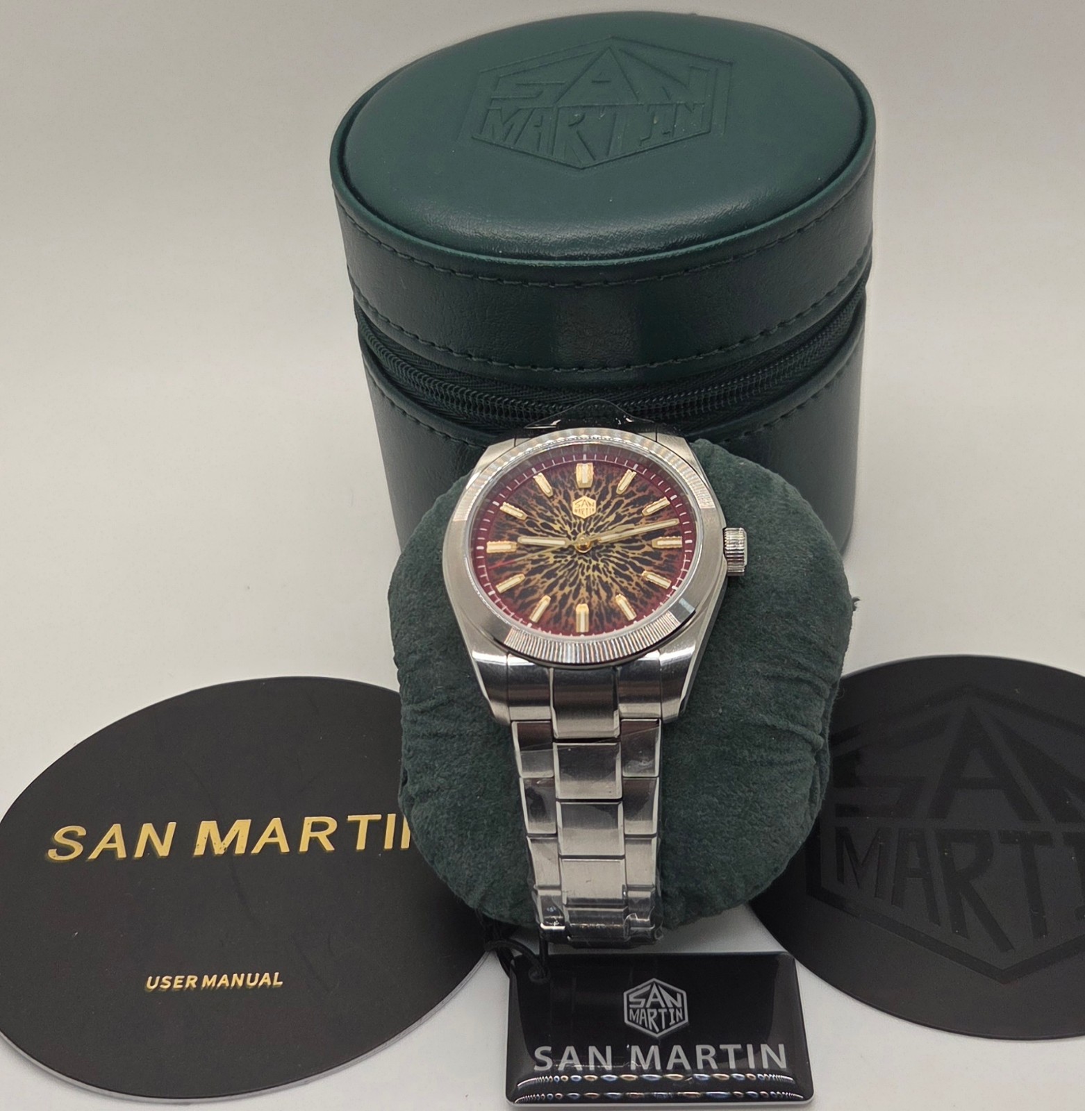 SAN MARTIN Red JianZhan Chinese Enamel Dial 39mm Automatic Watch