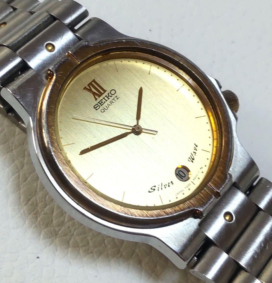 Seiko Silver Wave Quartz Wristwatch Mens 35mm 7432-6010 Wrist 16cm/6.3in