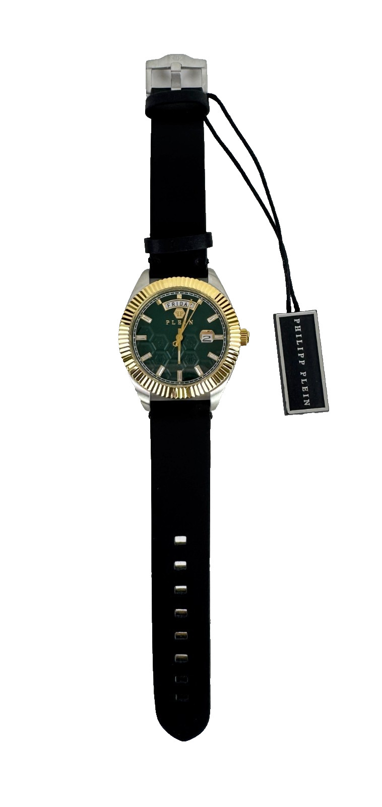$450 Philipp Plein New Men Date Superlative Gent Watch Gold Stainless PWPVA0124