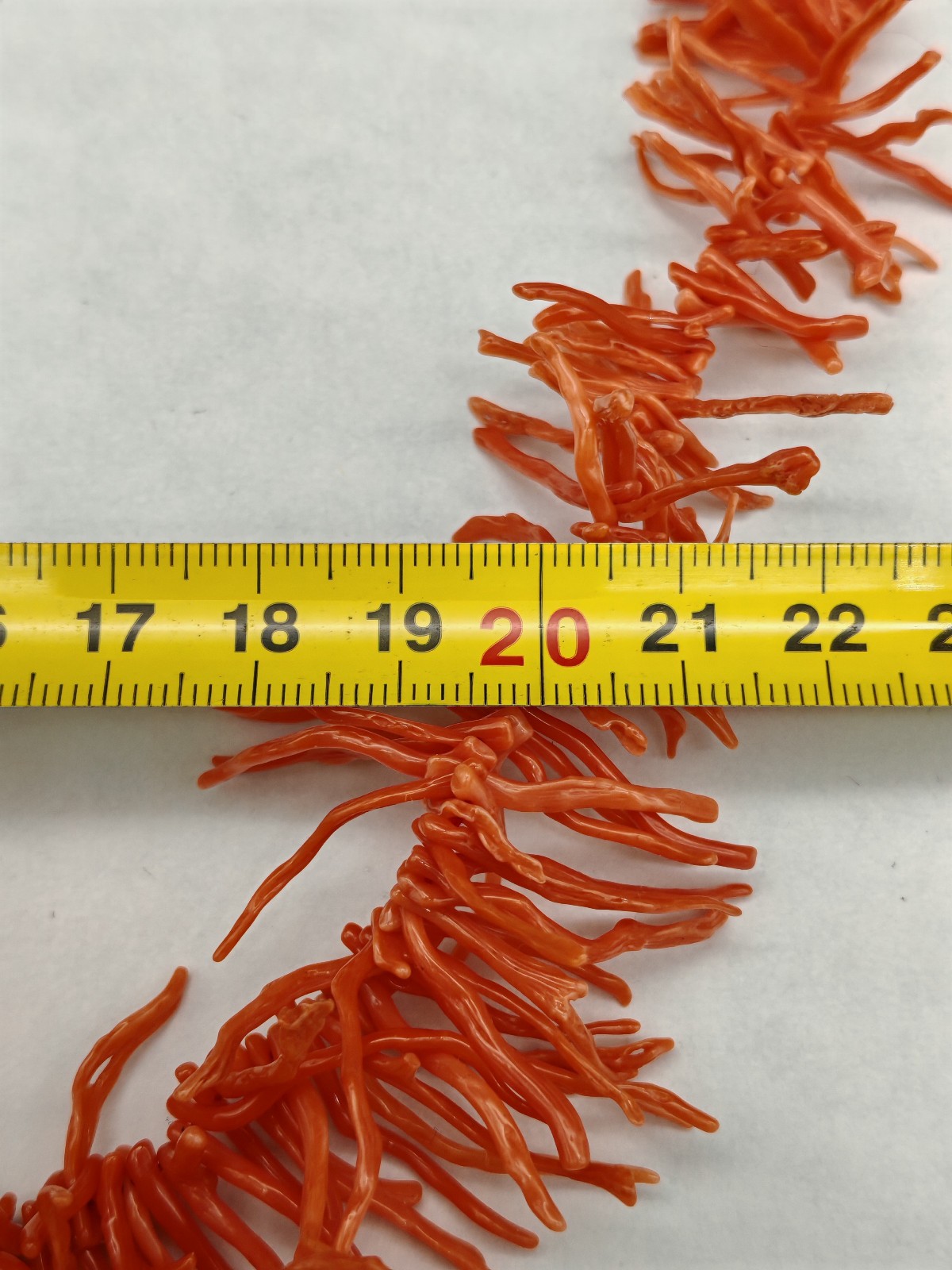 Women’s Real Red Coral Necklace of Sardinia Fringe Necklace 925 Silver