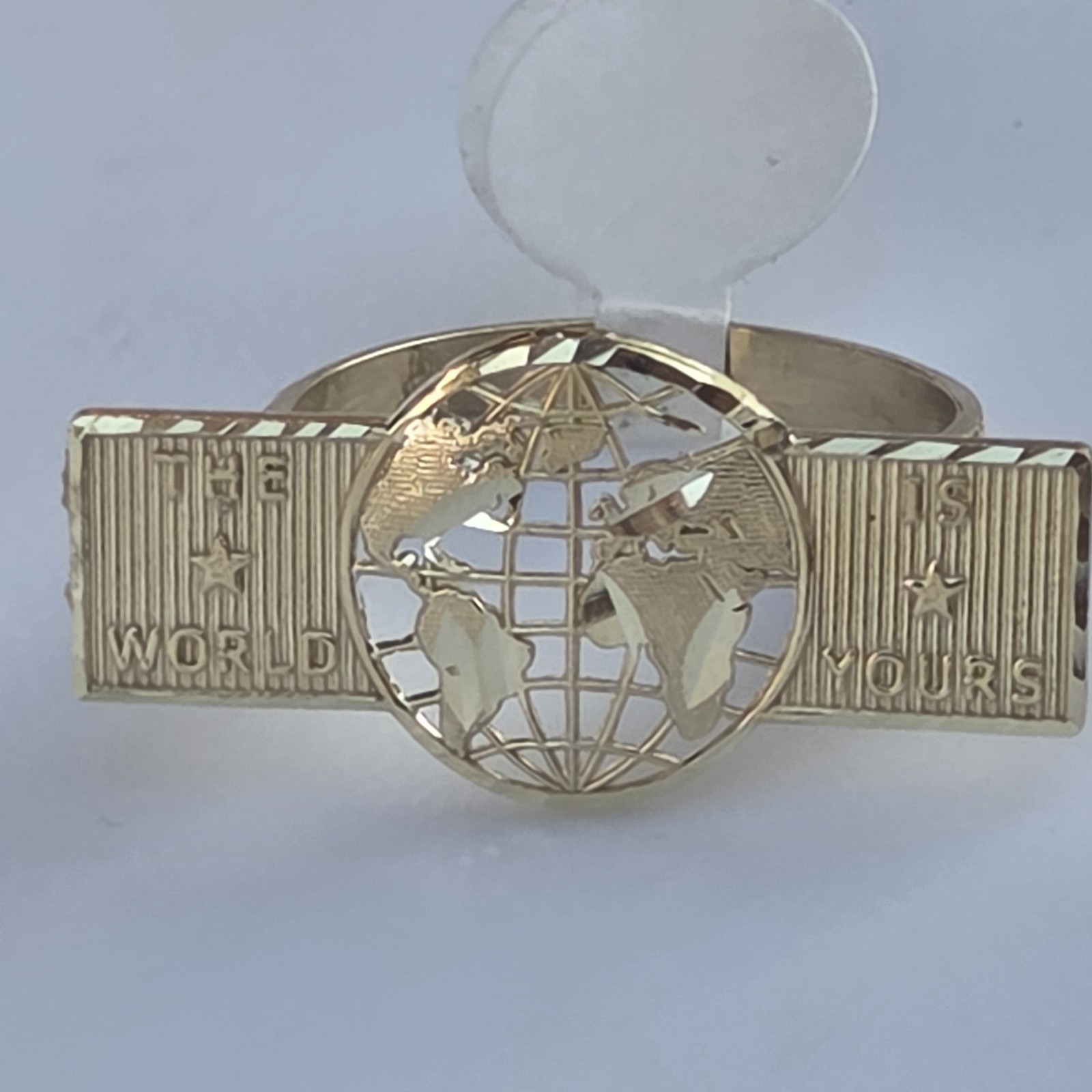real 10k yellow Gold The World Is Yours Ring Size 9 10 11 12