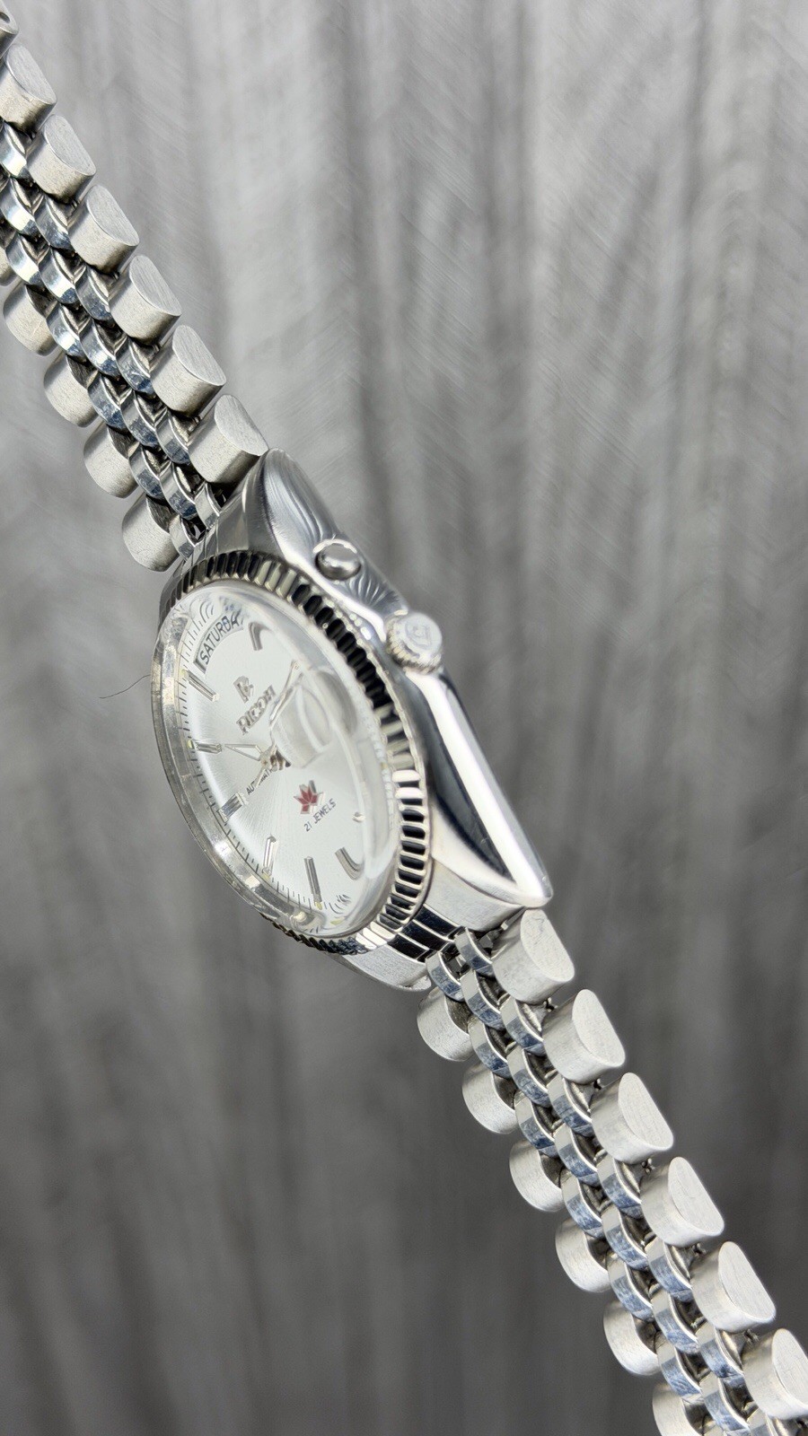 Ricoh President 061121 Automatic 21 Jewels White Dial Men’s Wristwatch Japan.