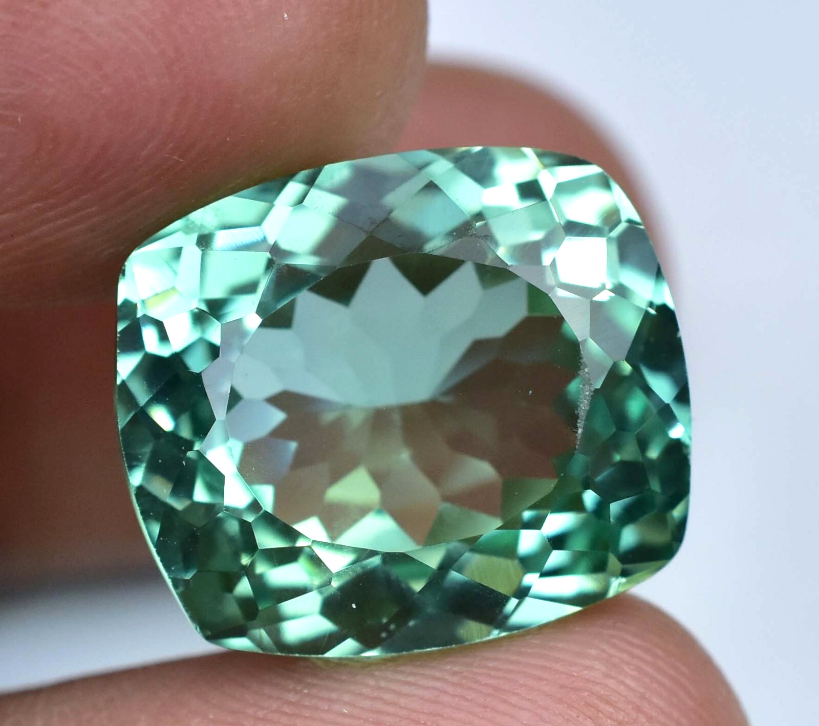 Natural Montana Green Sapphire 21.10CT Certified Cushion Stunning Loose Gemstone