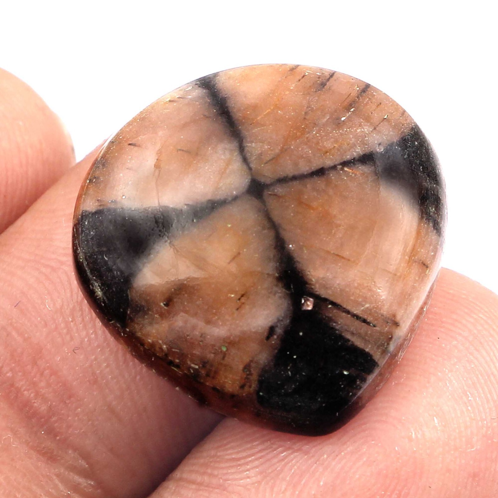 28 CRT Natural Chiastolite Gemstone Heart Brown Stone Chiastolite Loose gemstone