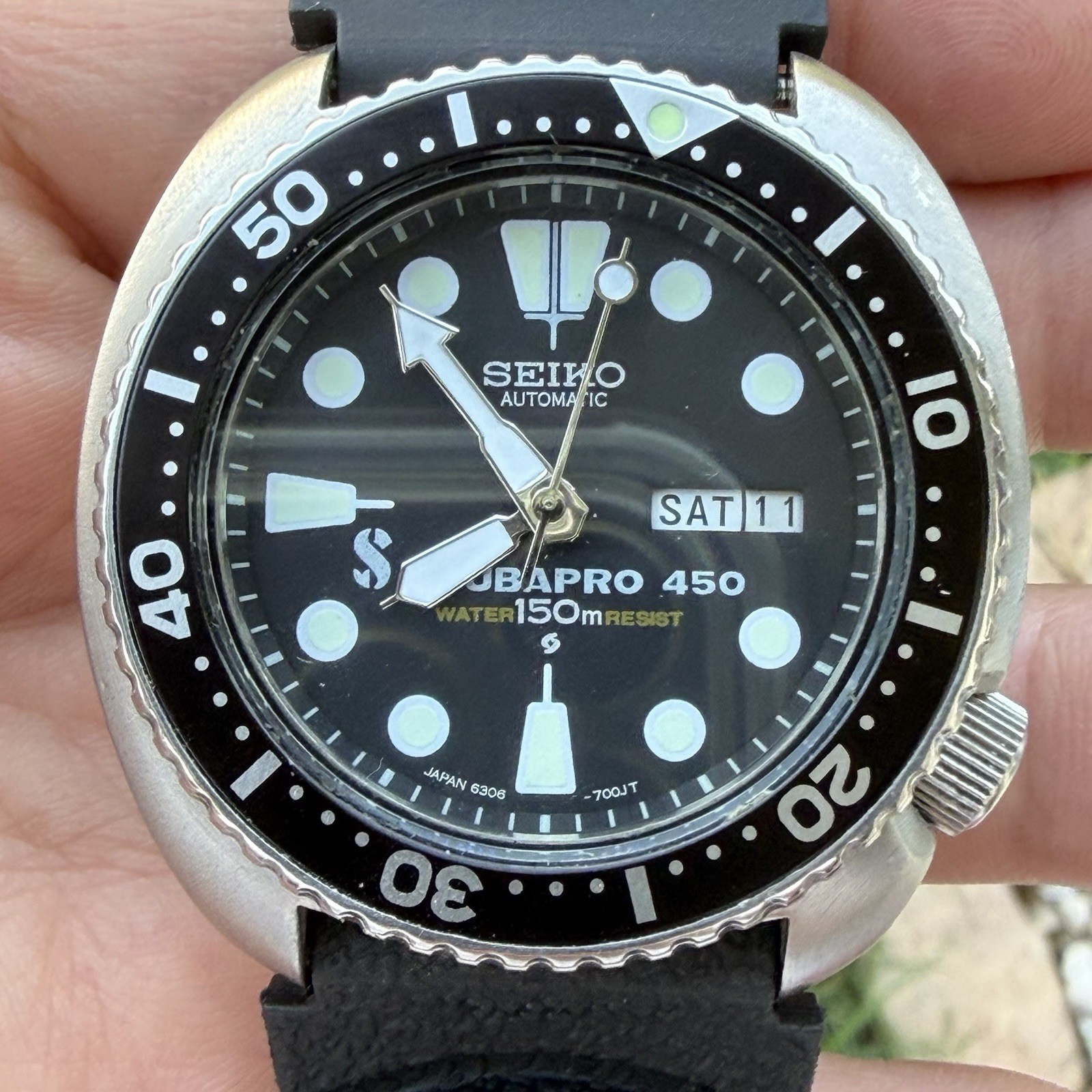 Vintage SEIKO Turtle 6309-7040 W/Aftermarket Scuba Pro Dial Men’s Divers Watch