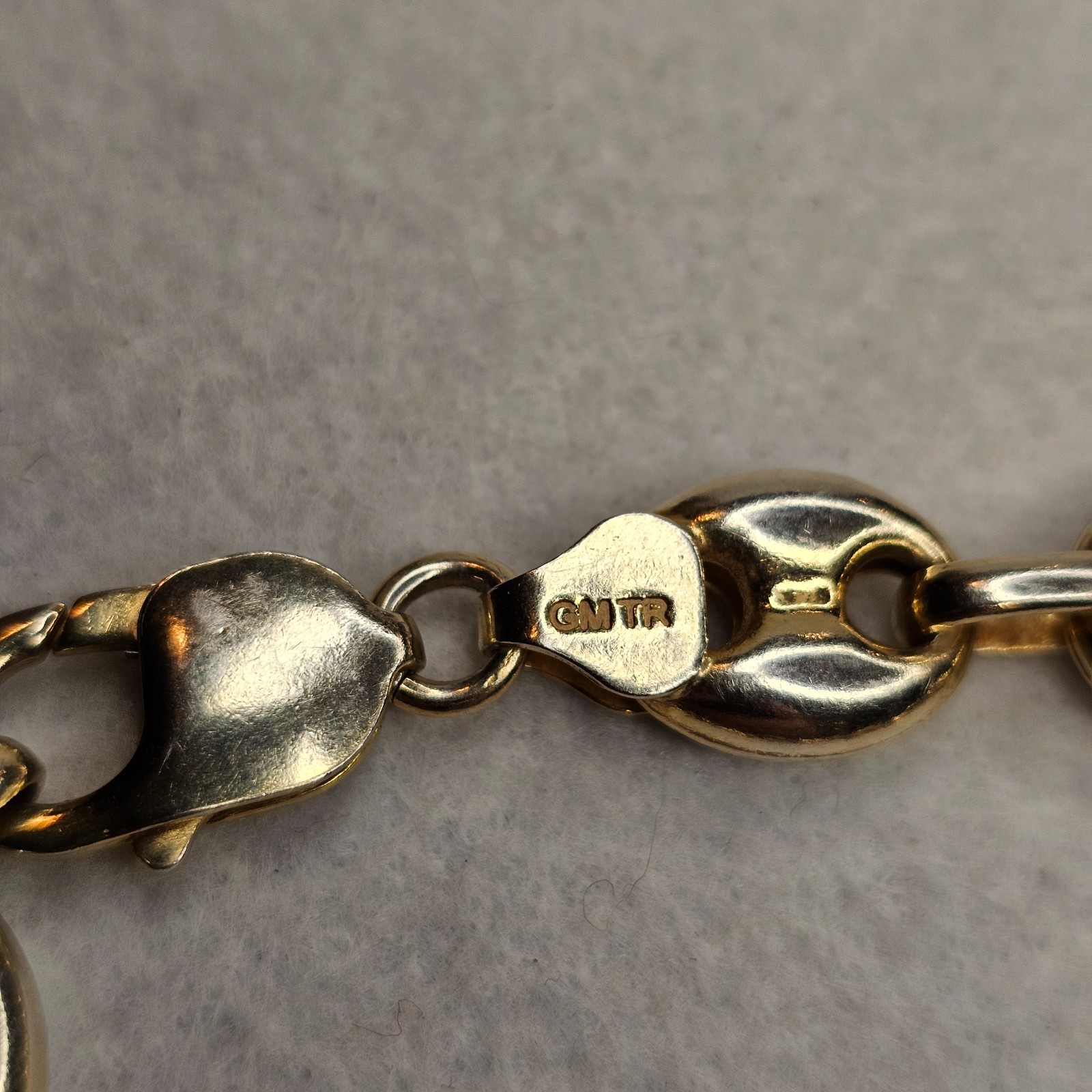 Vintage 925 Sterling Silver Gold Vermeil Puffy Gucci Link Bracelet 11mm 7.25″