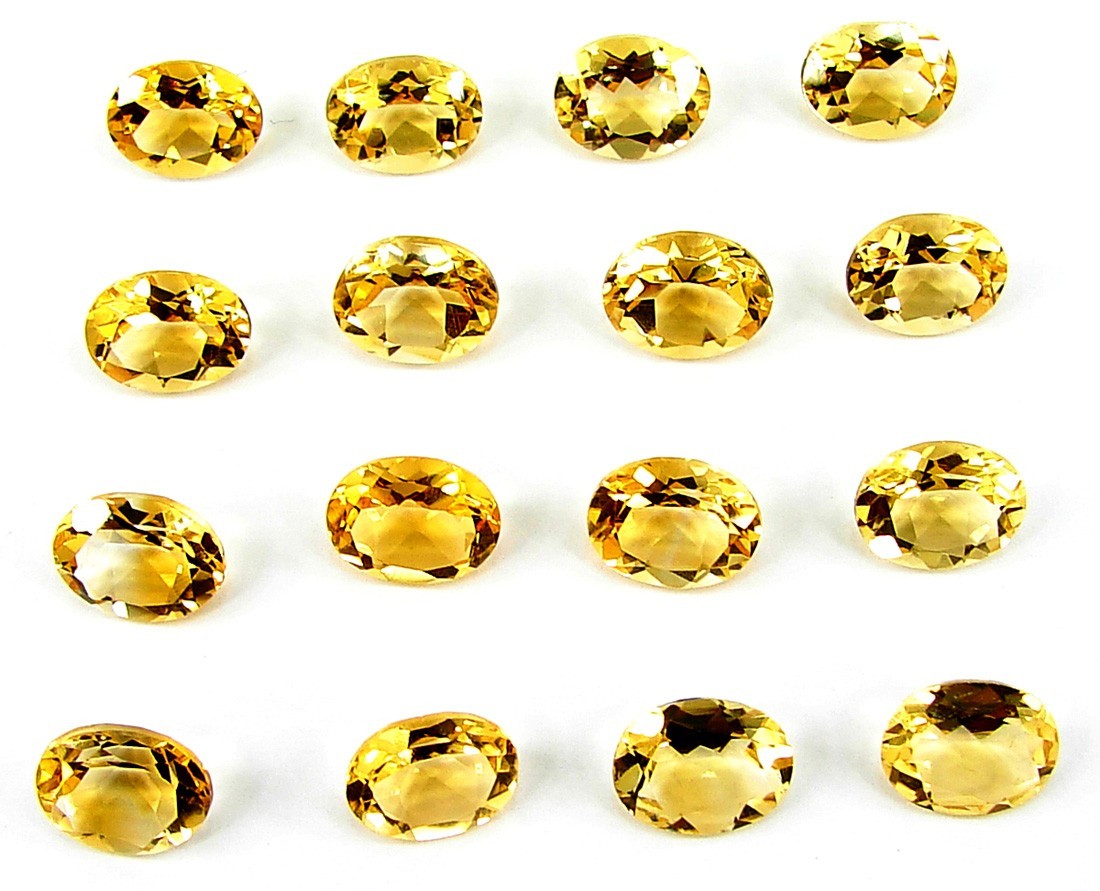 27.75 Ct Natural Citrine 7X9 mm Loose Gemstone Cabochon 16 Pcs Stone Lot – 32626