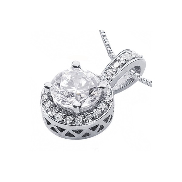 0.75ct tw G VS2 Round Cut Earth Mined Certified Diamonds Platinum Halo Pendant