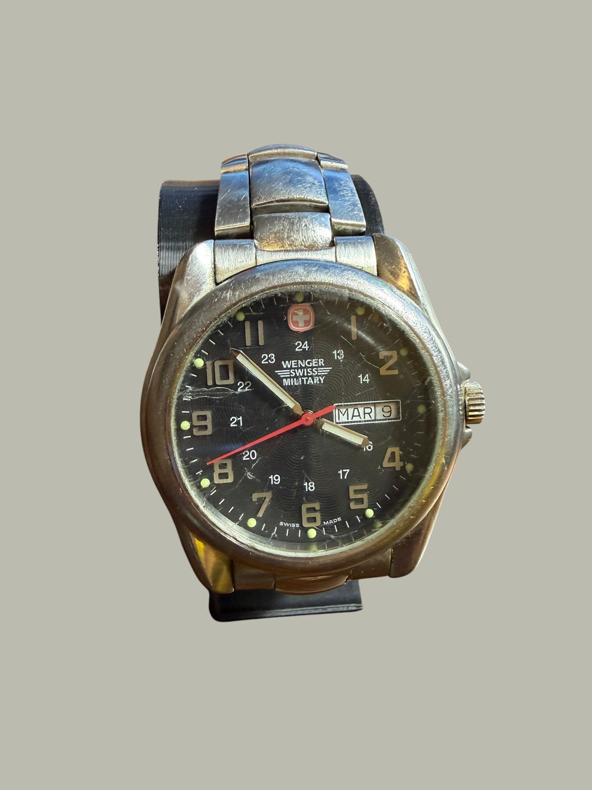 Wenger Swiss Military Men’s Stainless Steel Wristwatch Date 100M Water Resist