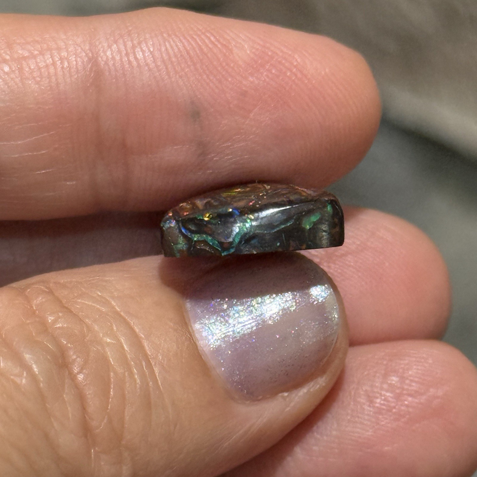 10.2ct 15.6×14.5×5.2mm Colorful Australian Koroit Boulder Opal Cabochon Gem