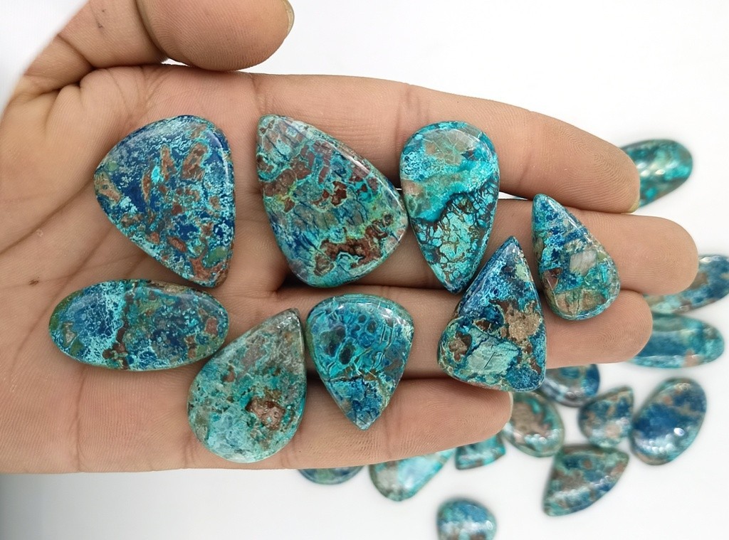 Natural Gemstone Shattuckite Cabochon For Making Jewelry Wholesale 71556