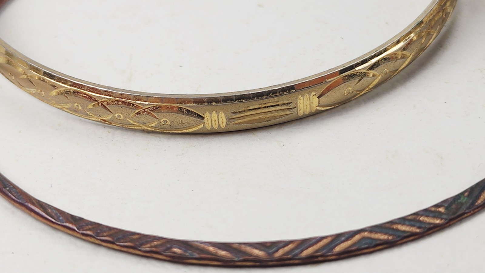Vintage lot of 6 brass metal leather Bracelets