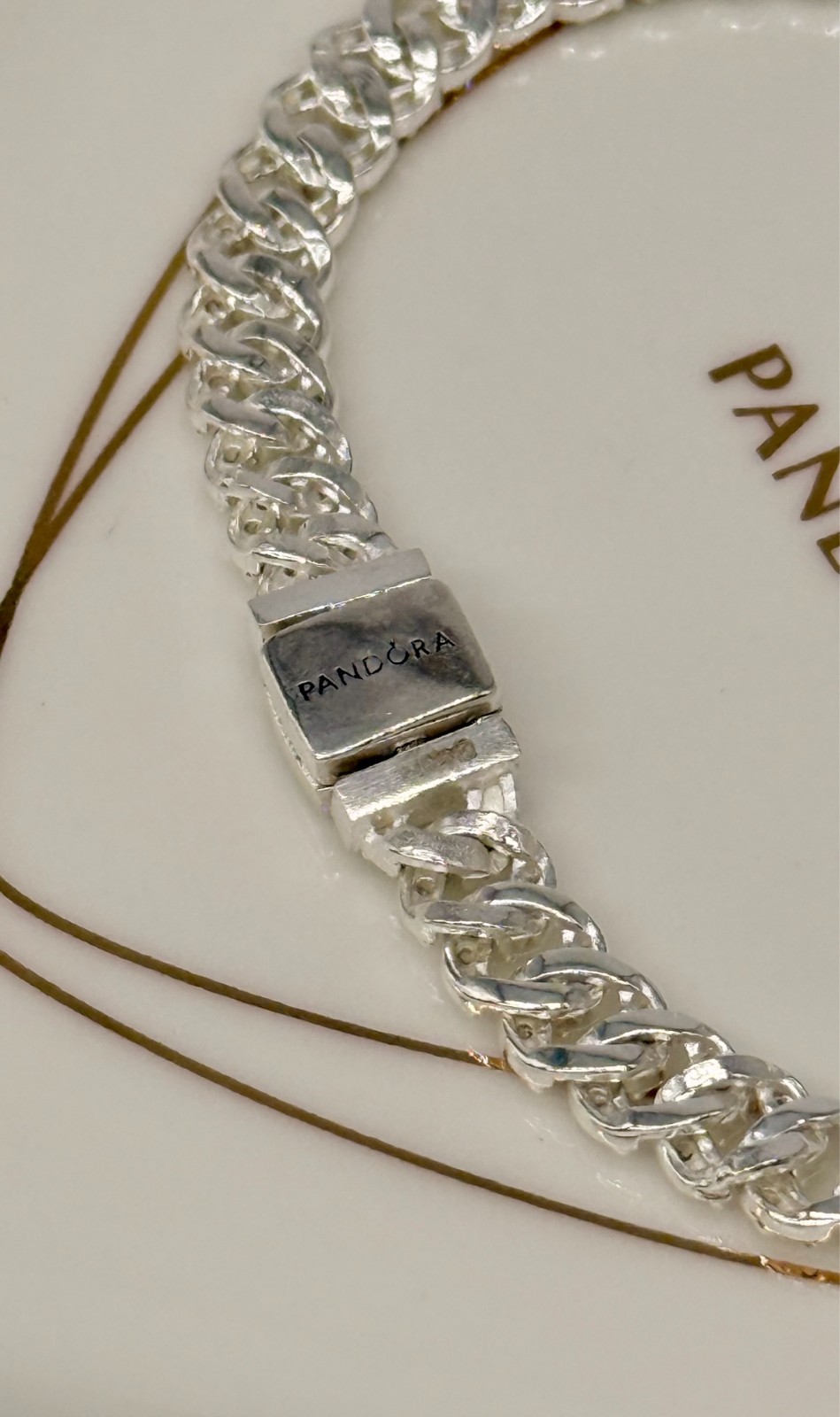 New Genuine Pandora Timeless Pavé Cuban Chain Bracelet 593008C01 Various Sizes