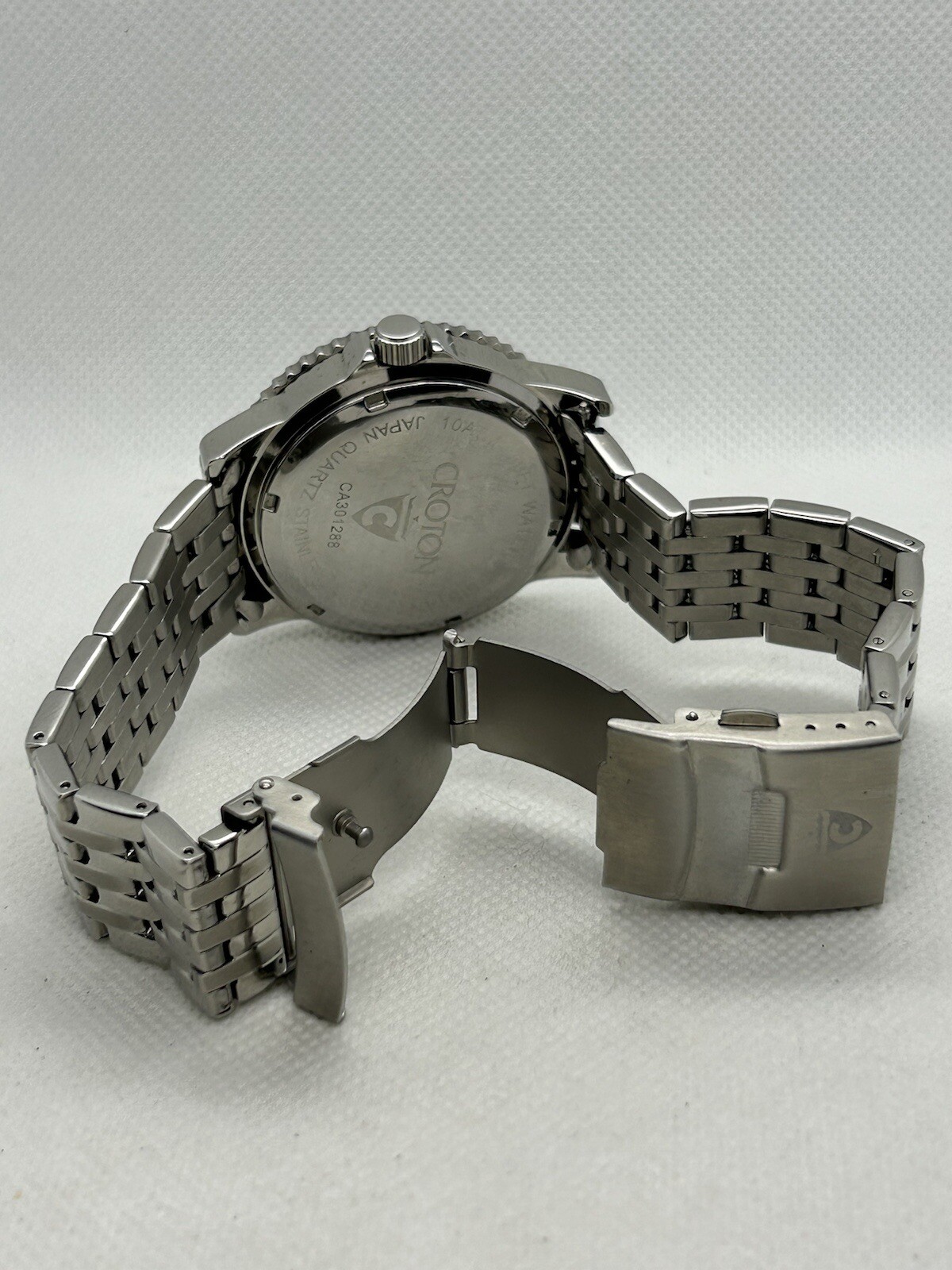 Japan Croton Aquamatic CA301288 WR 10ATM Blue Dial Silver Bezel Date Watch, 44mm