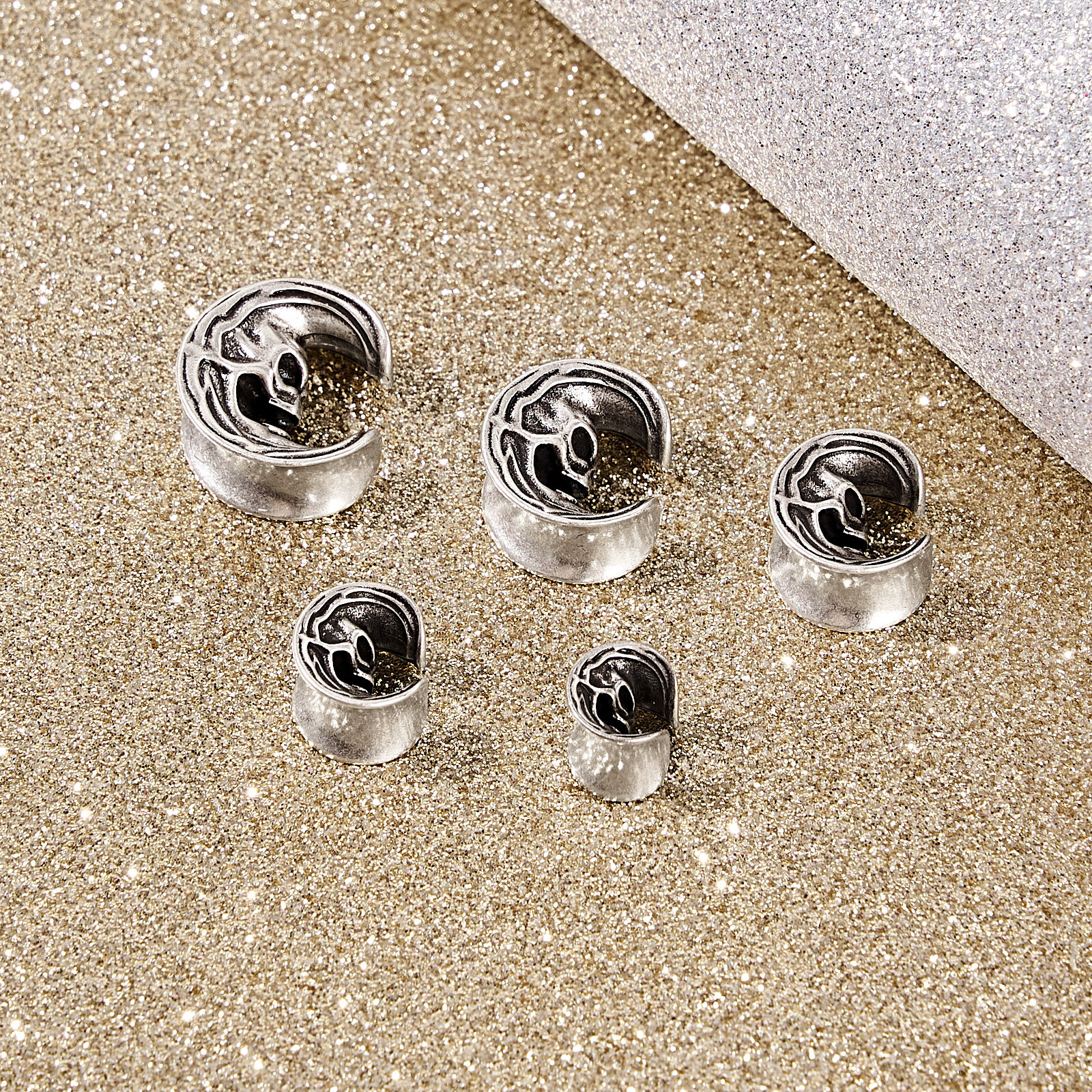 PAIR Stainless Steel Ear Tunnel Earrings Guages Piercing Plugs Stretcher Gauges