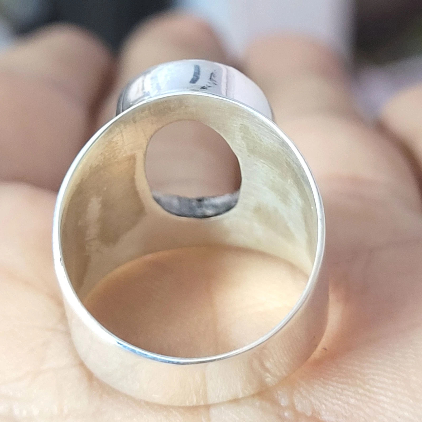 Handmade 925 Sterling Silver Blank Collet Ring 12x16mm Oval Cabochon Setting