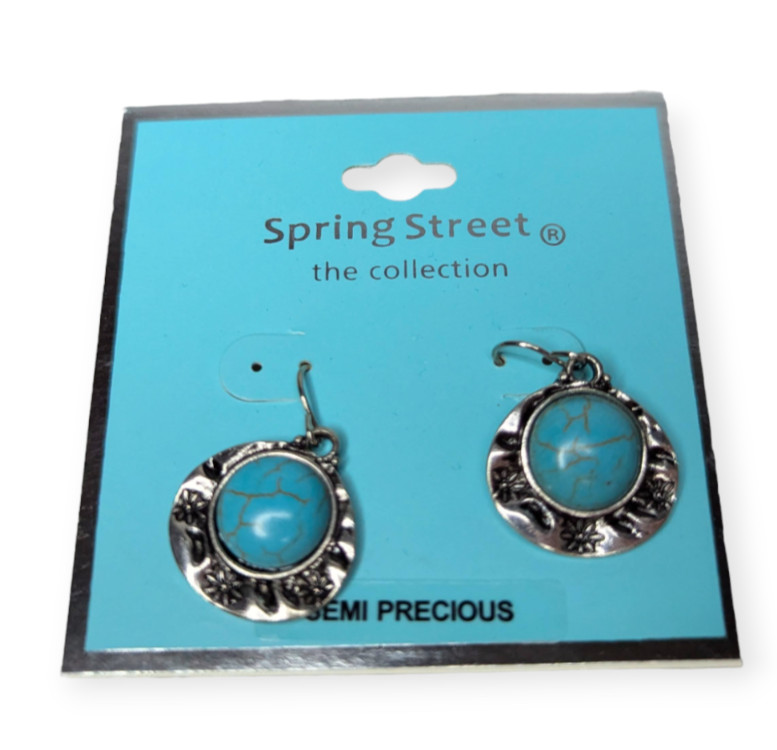Spring Street The Collection Semi Precious Turquoise Necklace & Earring Set New