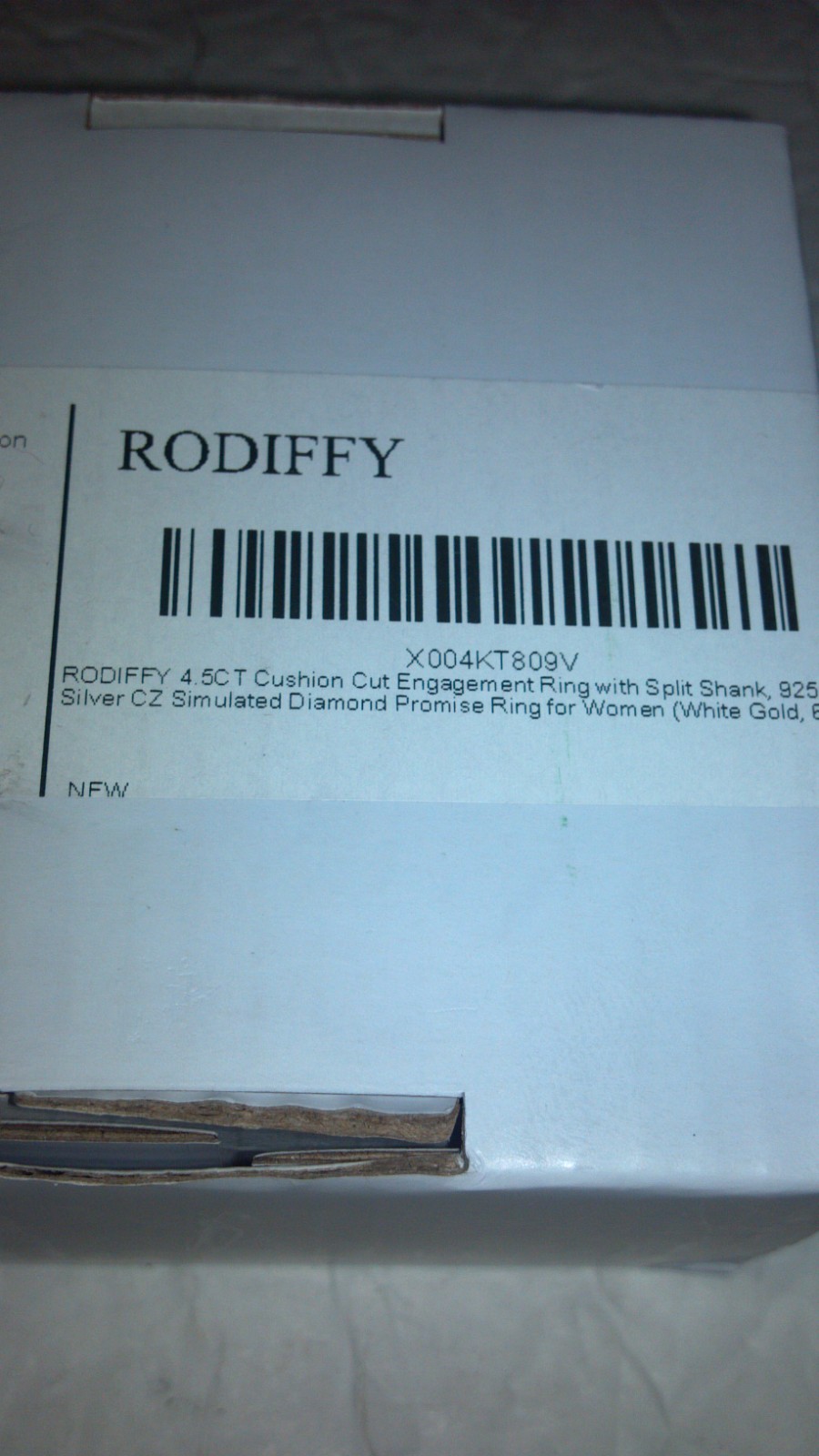 RODIFFY 4.5CT Cushion Cut Egmt Ring 925 W/ split Shank Sterling Silver CZ Sz 6
