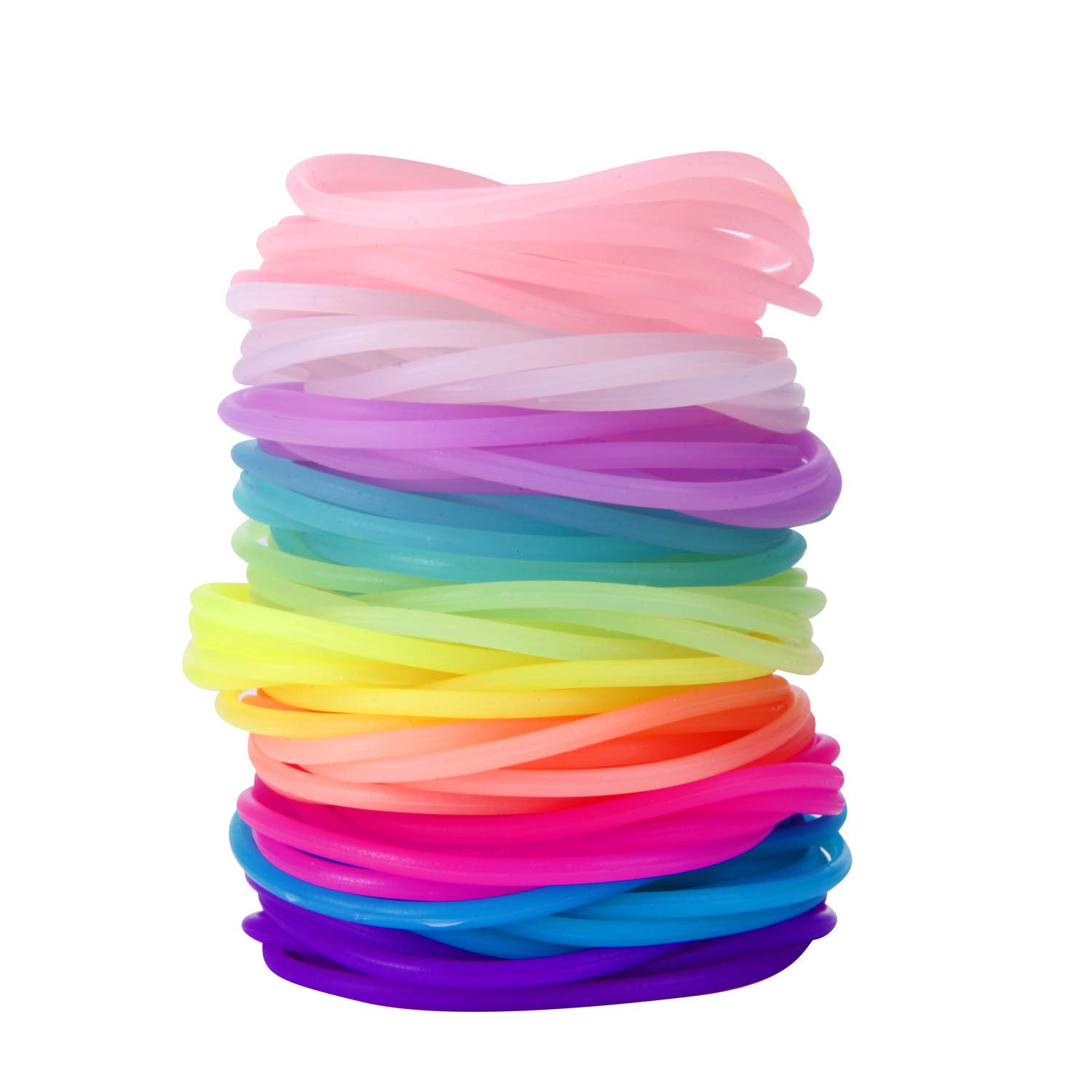 120 Pieces Silicone Jelly Bracelets Glow Neon 80s Rubber Bracelets Gel Gummy …