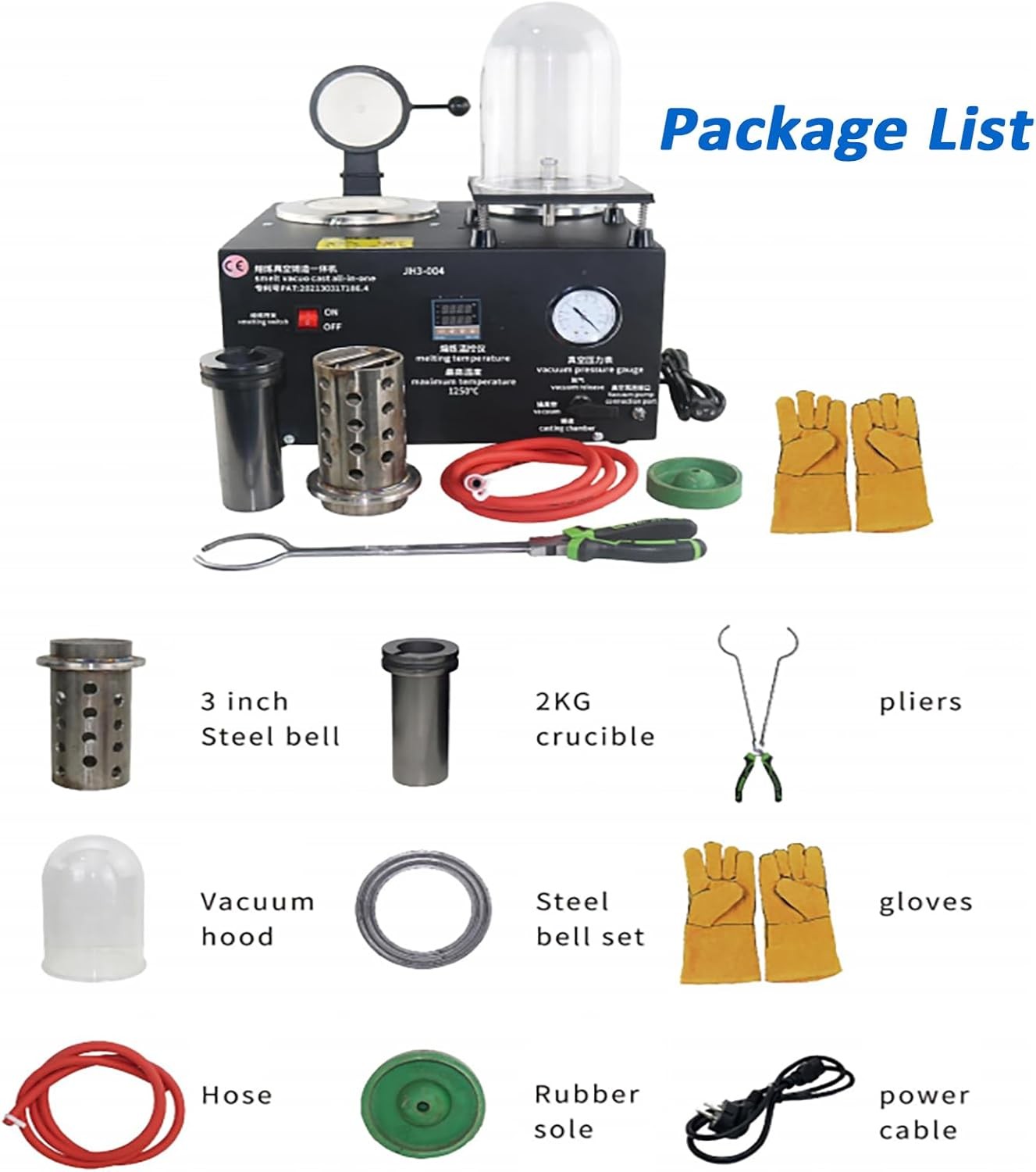 Jewelry Lost Wax Cast 2L Combination Vacuum Investing Casting Investment Machine