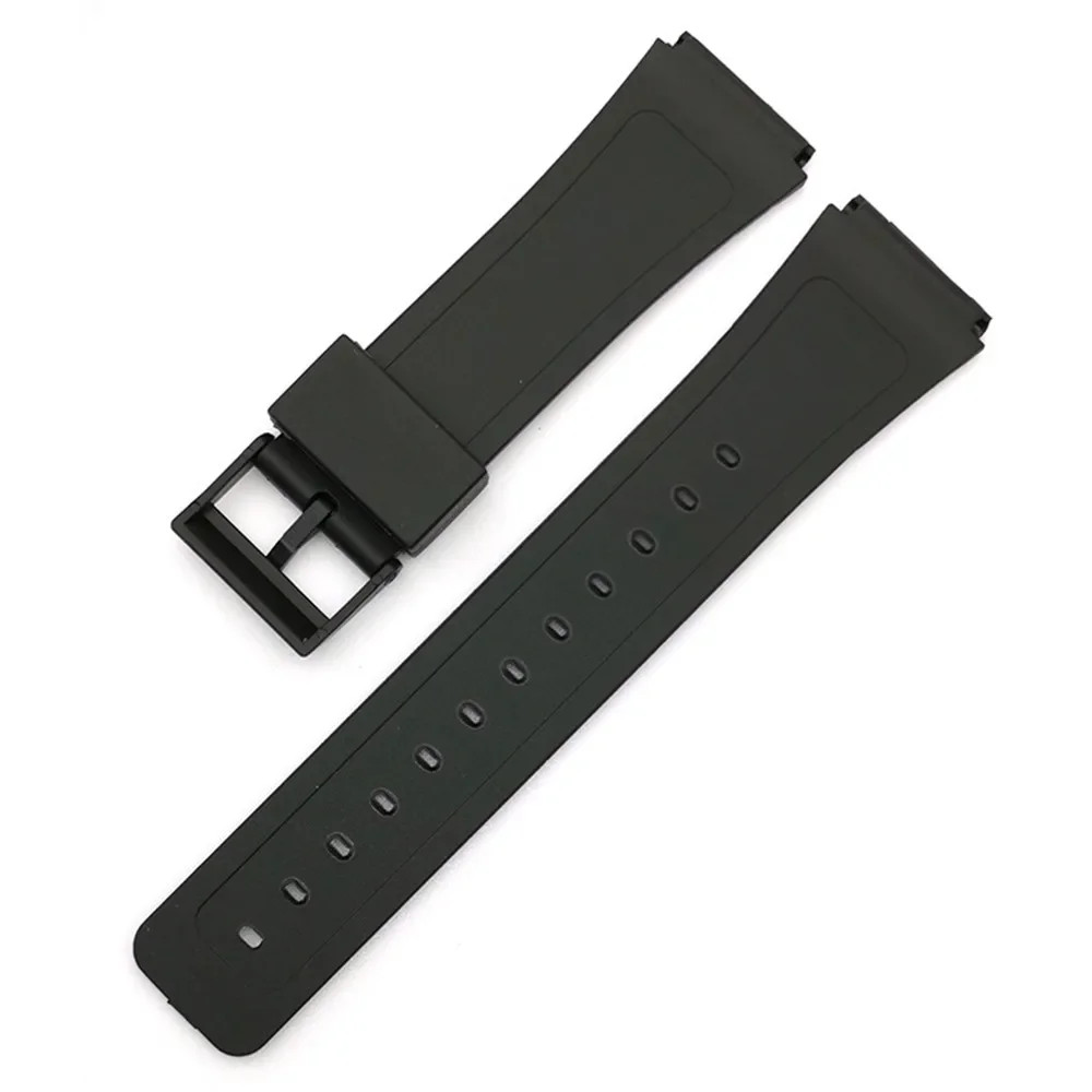 12/14/16/18/20/22mm Resin Silicone Strap Universal Black Watch Band for Casio