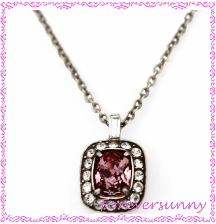 Brighton Reina Pink Silver Crystal Pendant Necklace