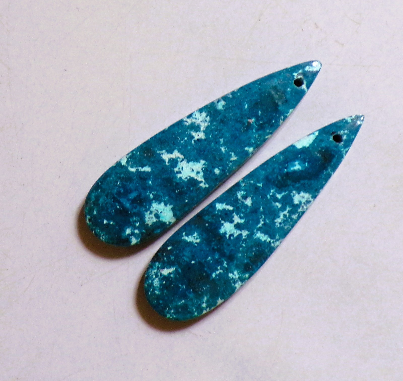 45.70 Cts Natural Shattuckite Drilled Cabochon Match Pair Gemstone 44X13MM 61