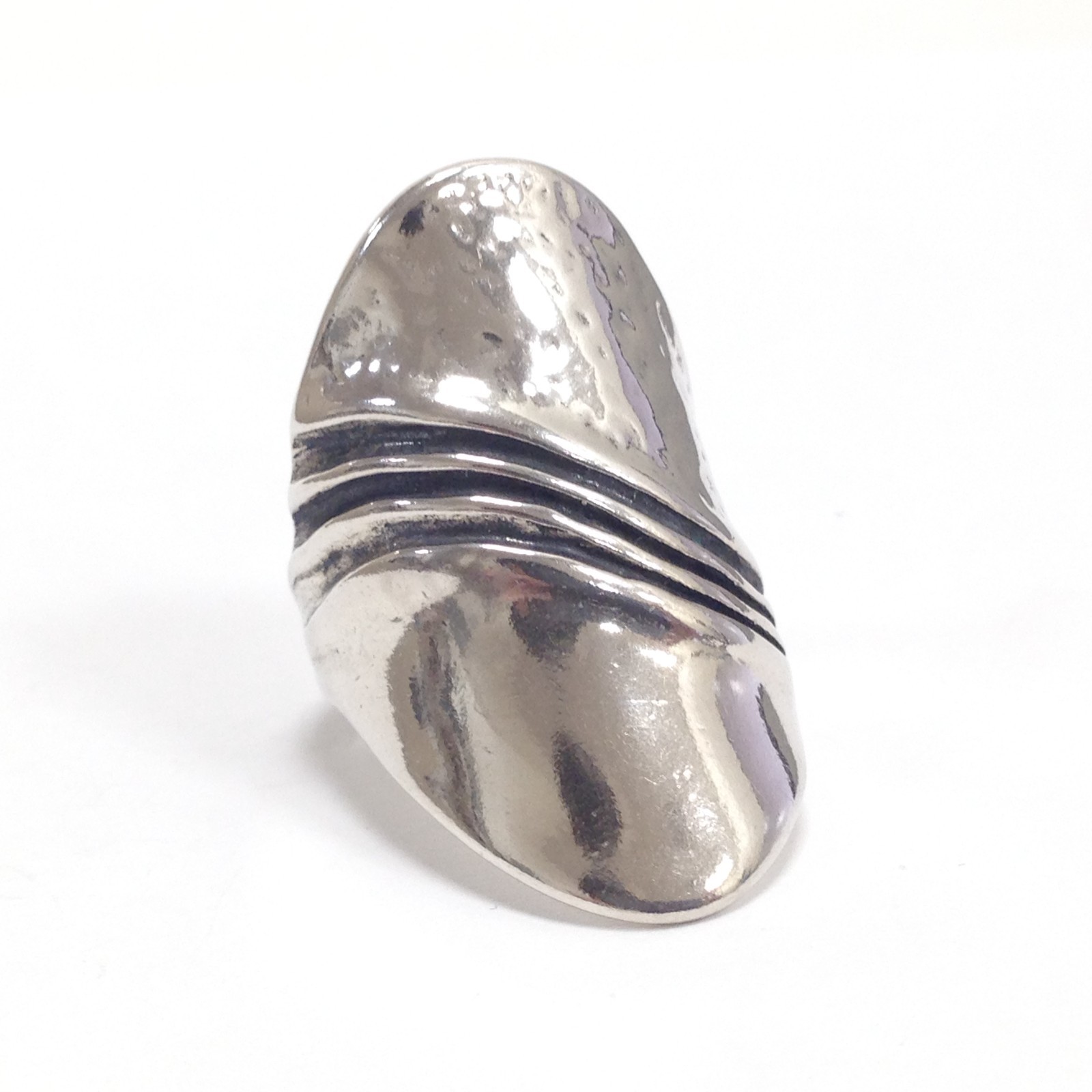 Or Paz Creations PZ Israel Sterling Silver Solid Abstract Statement Ring Size 8