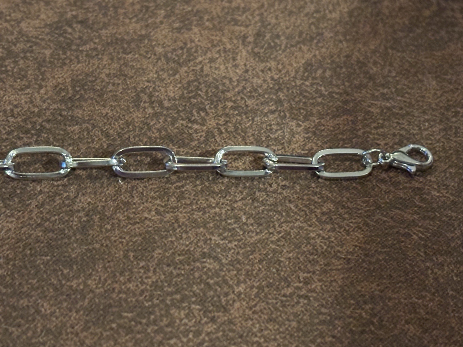 NEW Stainless Steel Paper Clip Chain Link Bracelet (8″) Adjustable Lightweight