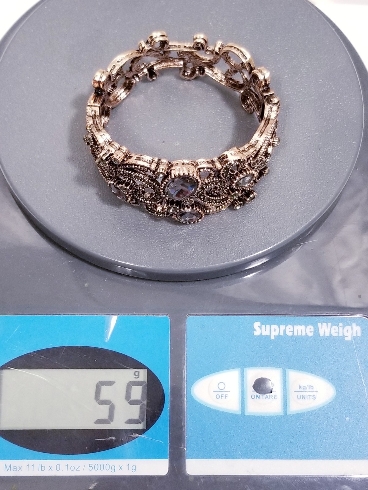 Rose Gold Rhinestone Bracelet Cuff Boho Statement Prom Crystal Jewelry Bangle
