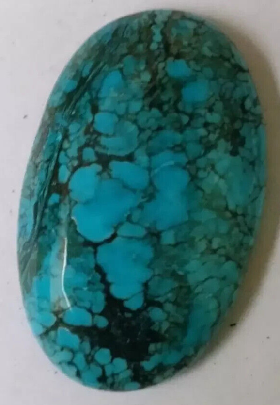 36.45 Ct. Natural Oval Cabochon Black Spiderweb Turquoise Loose Gemstone 4 Gift