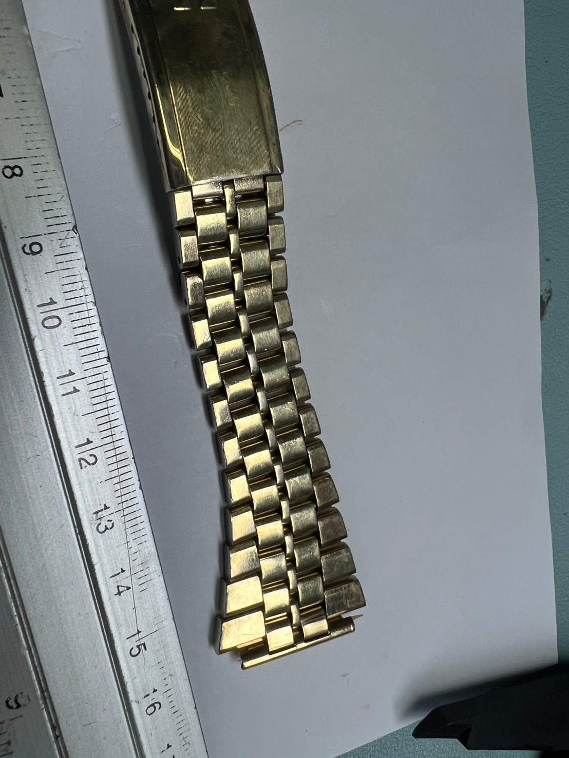 63 . omega 1163 endlink 20 mm 702 gold plated bracelet 15.5 cm