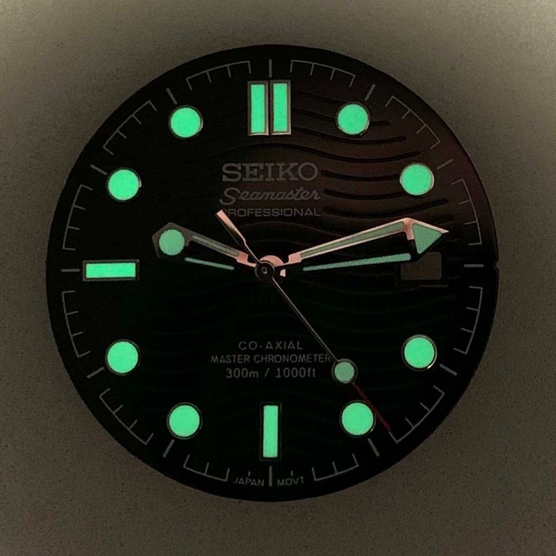 New Seiko Blue Seamaster 300m dial 31mm suitable for NH35 movement C3 lampshade-
