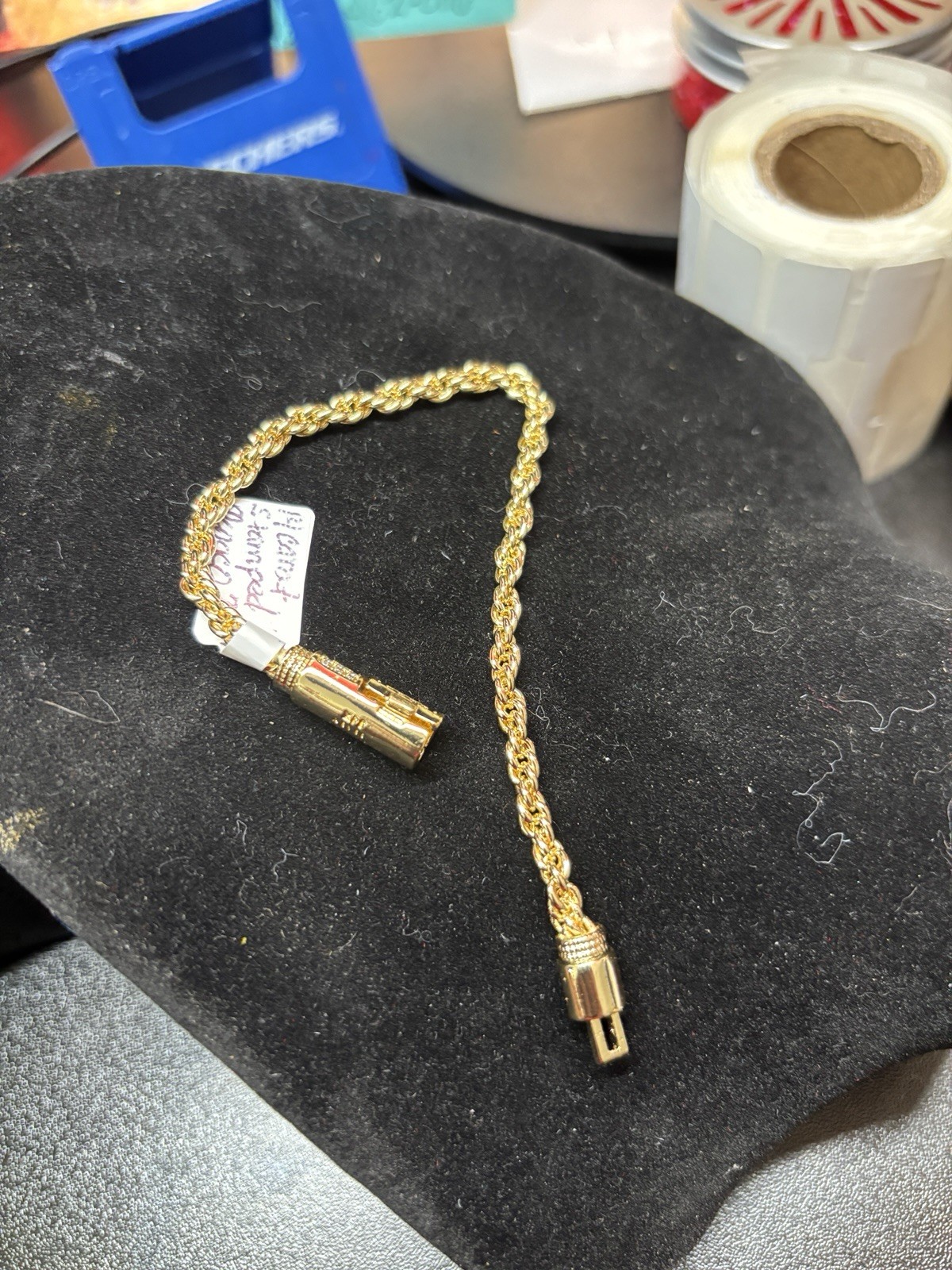 Gold Fill Monaco Stamp Rope Bracelet