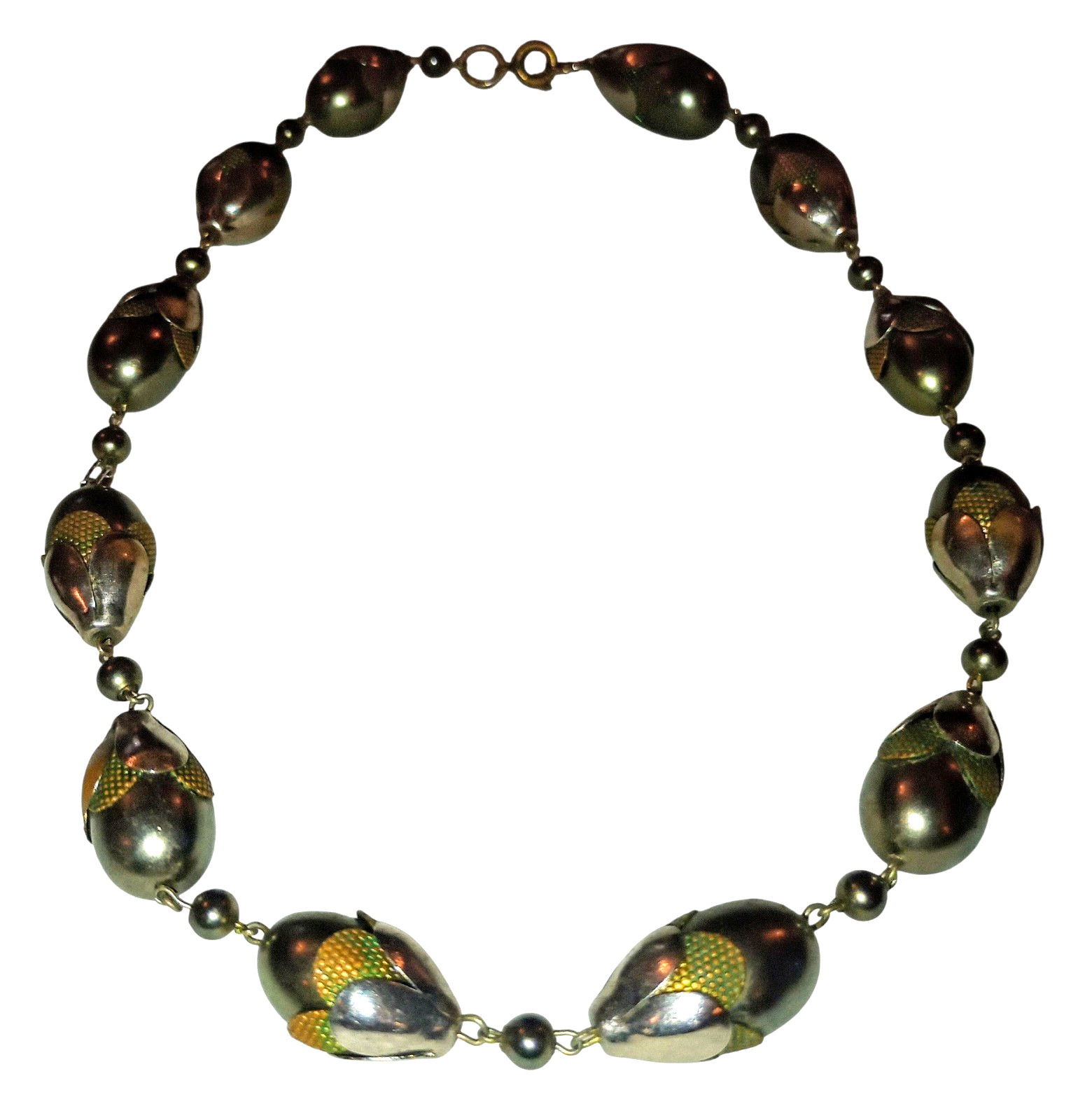 Vintage Art Deco NECKLACE Machine Age Botanical German Modernist J.Bengel School