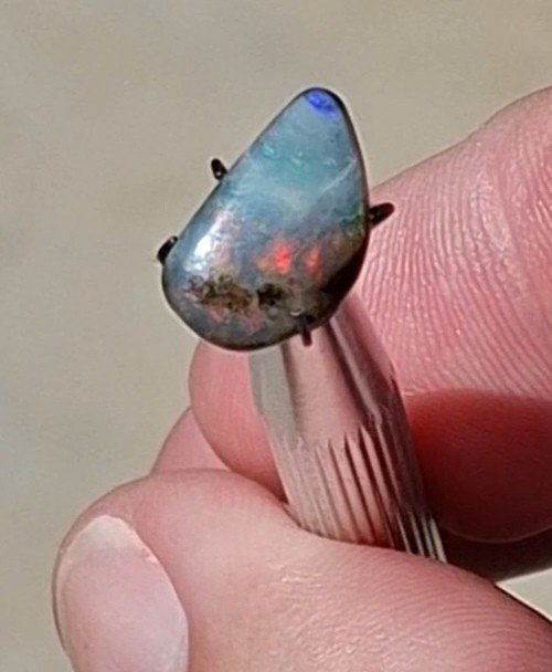 3.7ct Queensland Boulder Opal Natural Opal Gem, multicolour crystal faced.