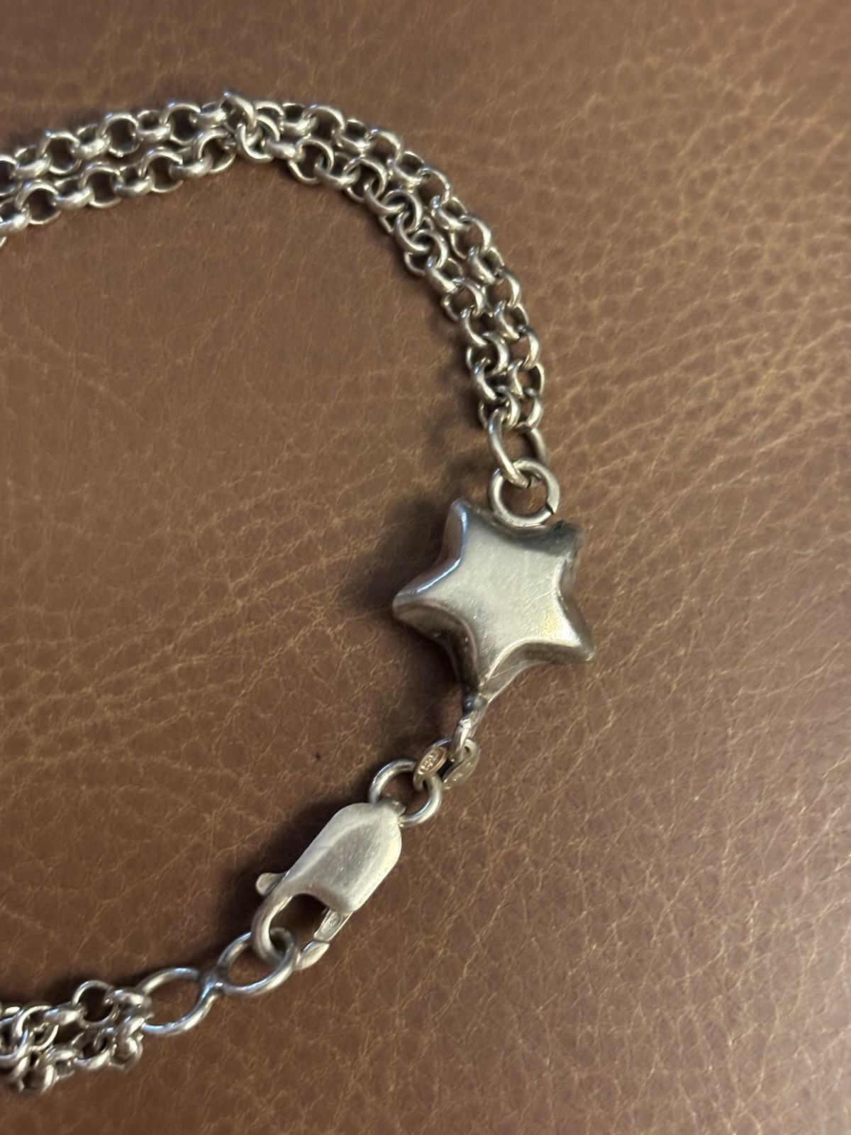 925 Sterling Silver Double Chain Charm Bracelet Bubble Turtle & Star Lobster