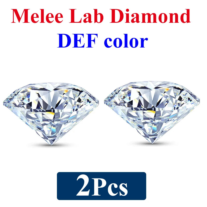 Lab Grown Diamond 100PCS 0.9-3mm Melee DEF HPHT/CVD Loose Diamond Round Stones