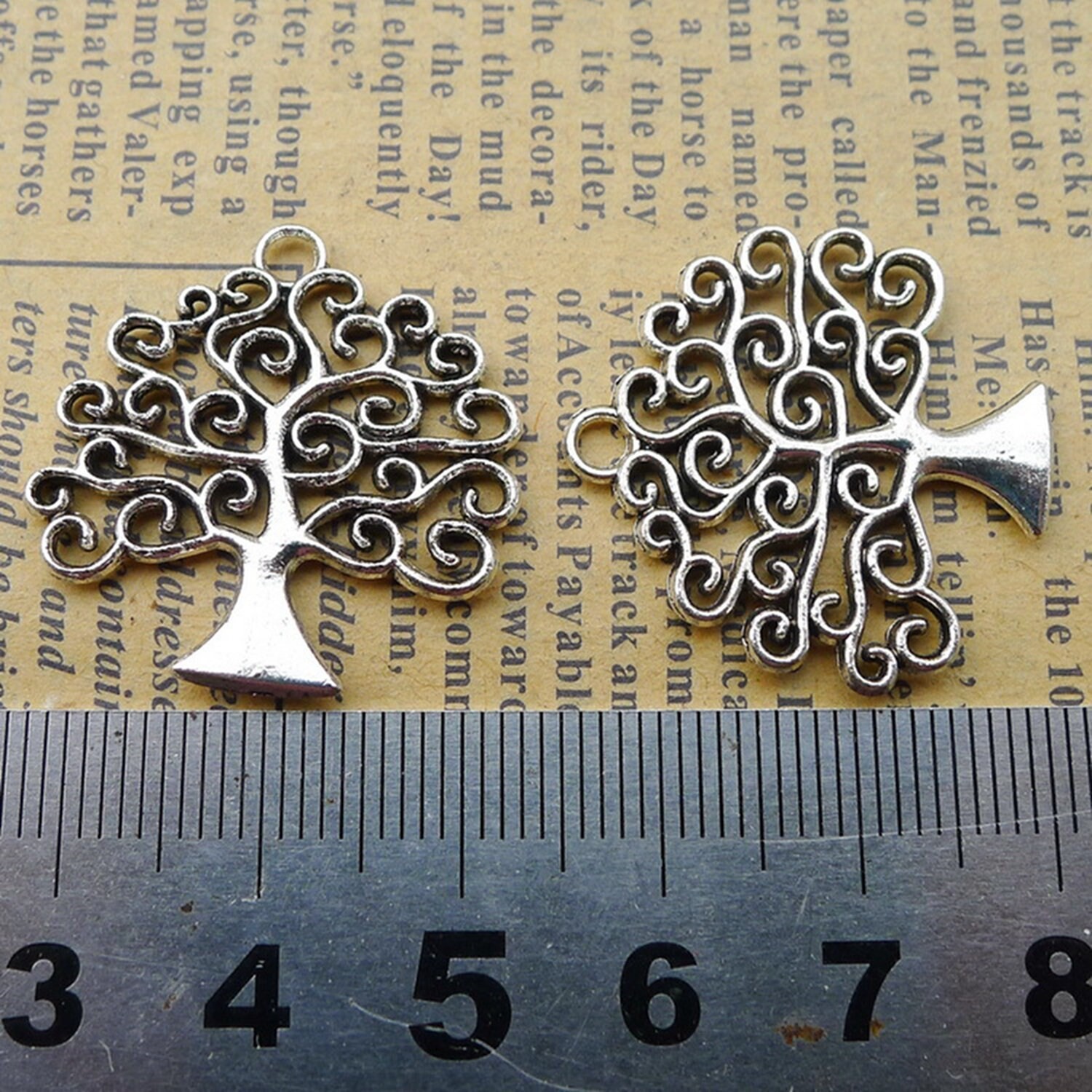 15/40PCS Antique Silver Filigree Family TREE of Life Charm 26X26mm JHS574-LY908