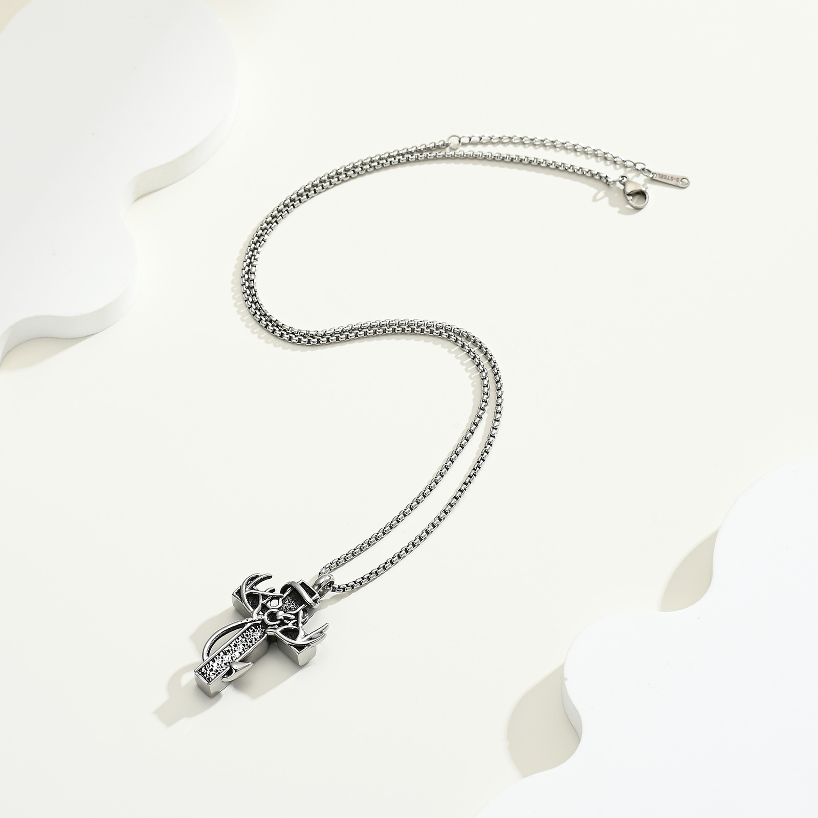 Fish Hook Deer Cross Urn Pendant Cremation Jewelry for Ashes Memory Necklace