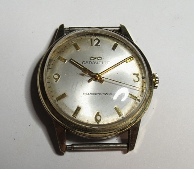 VINTAGE 1968 MEN’S CARAVELLE M8 TRANSFORMER 120TC BATTERY WRISWATCH FOR PARTS