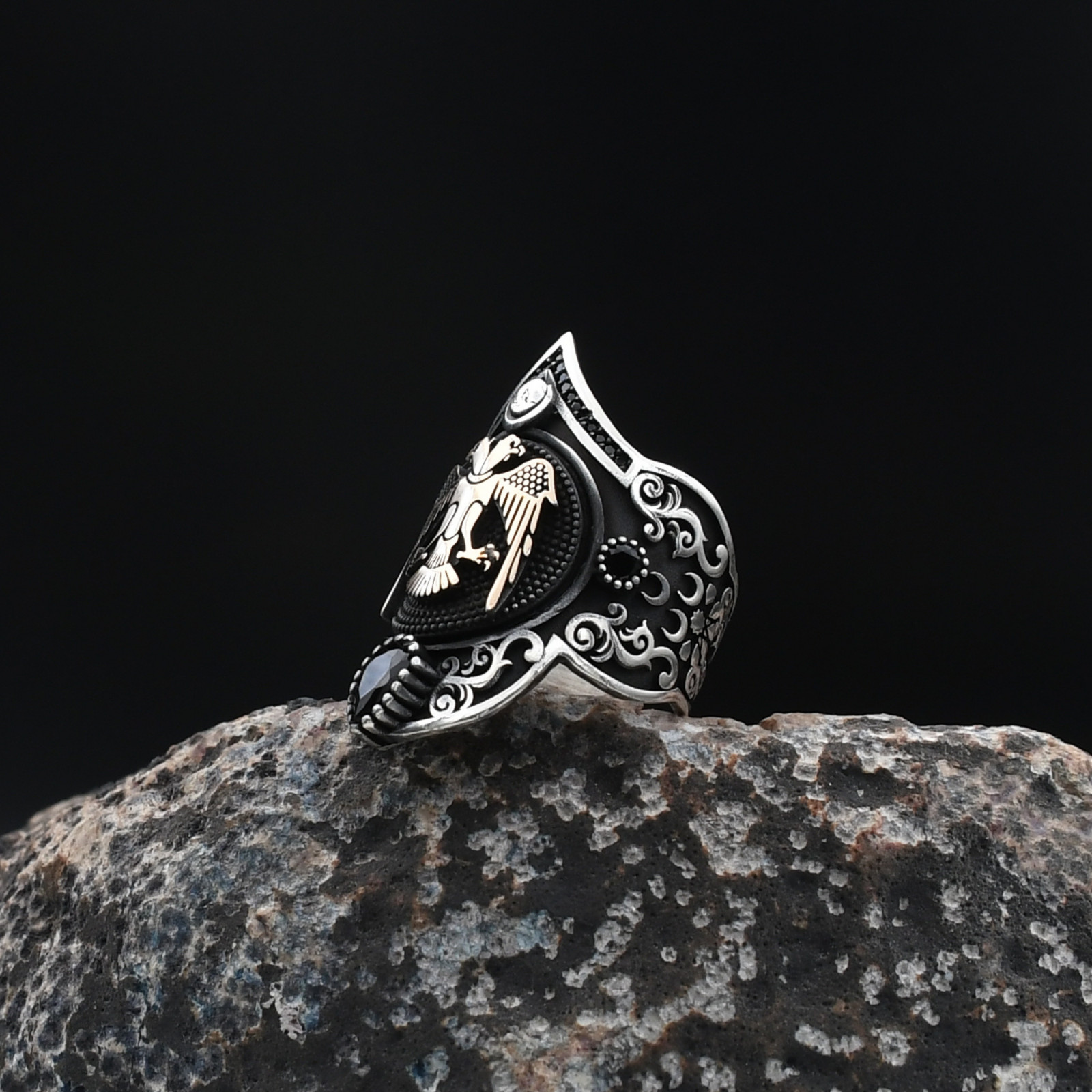 Adjustable Archer Thumb Seljuks Eagle Handmade Men’s 925 Sterling Silver Ring