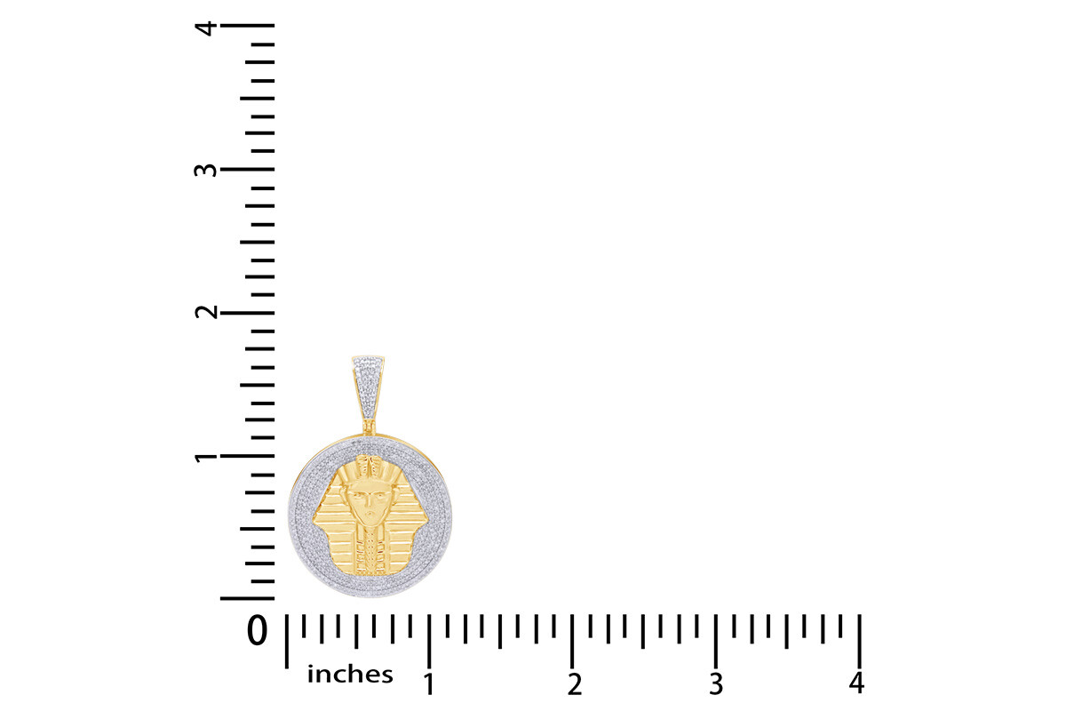 1.13ct Natural Round Diamond Egypt Ferro Pendant 10K Yellow Gold