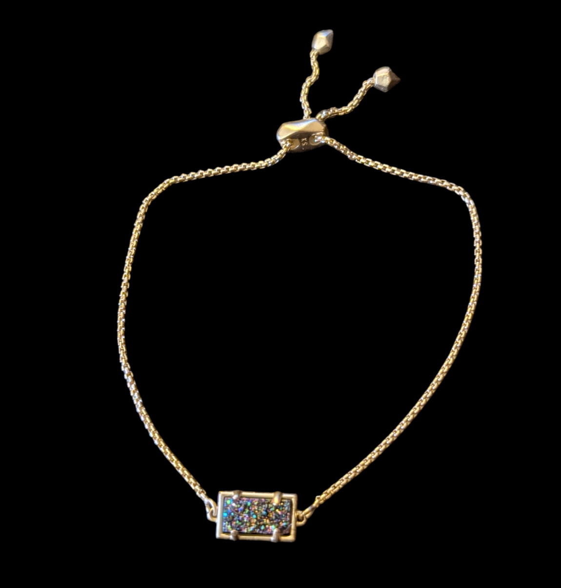 Kendra Scott Phillipa Druzy Square 12.2mm Pendant Brushed Gold OSFM Bracelet