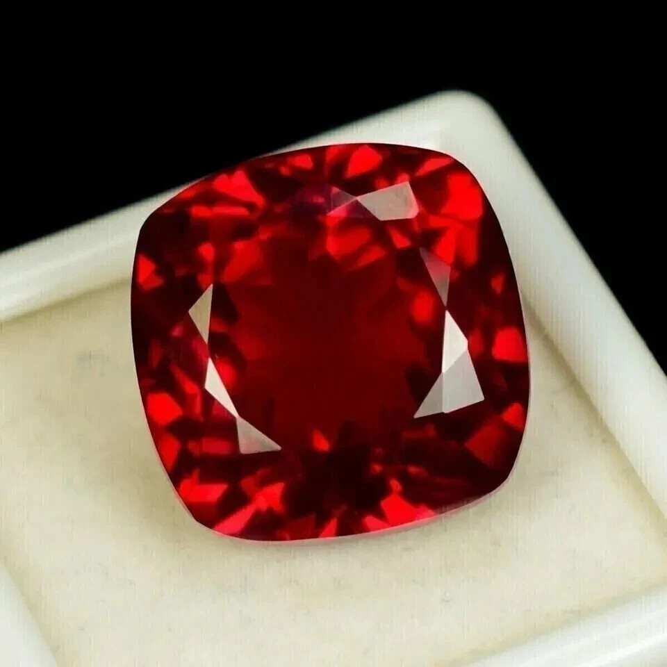 4.55 Ct Natural Certified Blood Red Ruby Cushion Cut Faceted Loose Gemstone