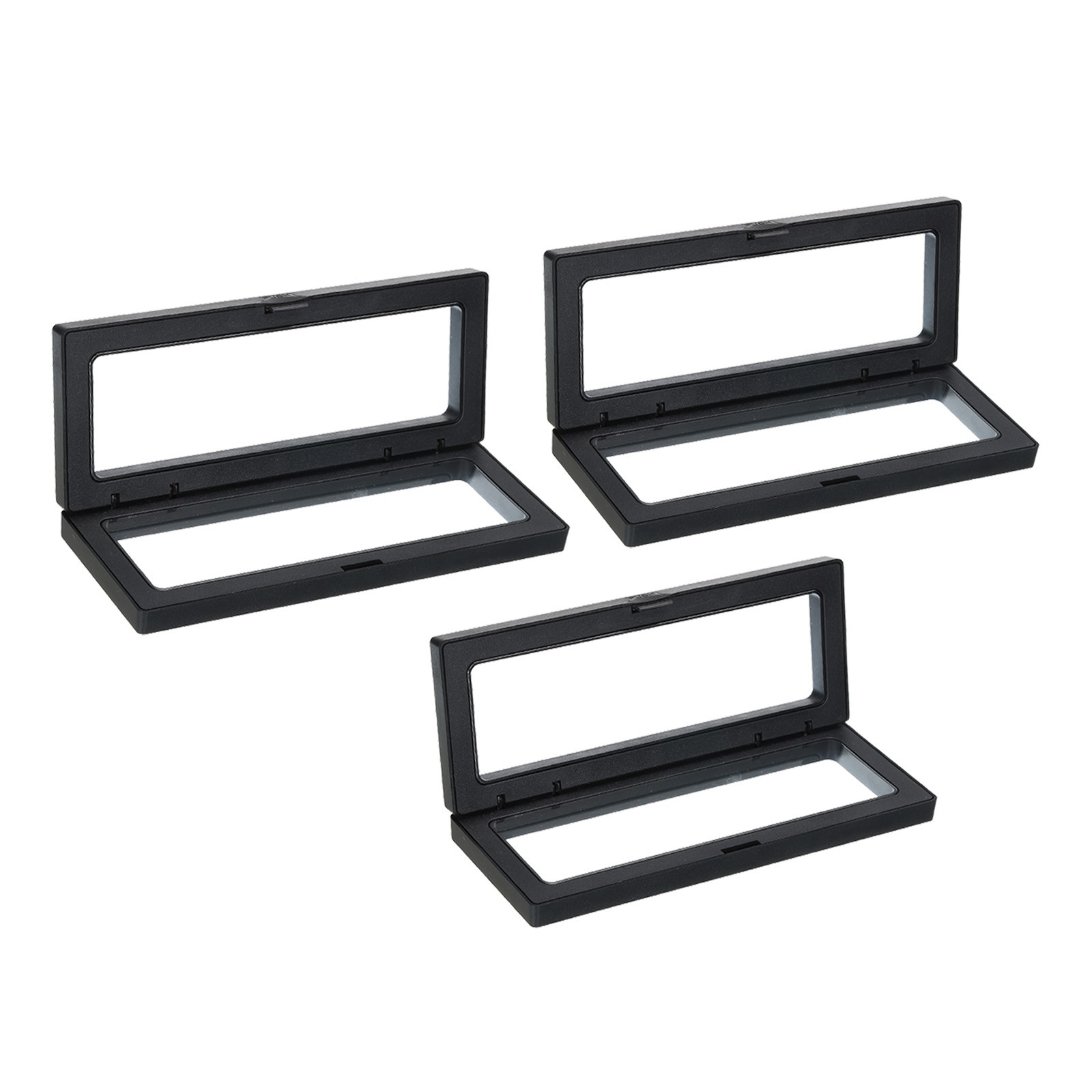 Floating Thin Film Display Case 7.09×2.75×0.79 Inch Black Pack of 3