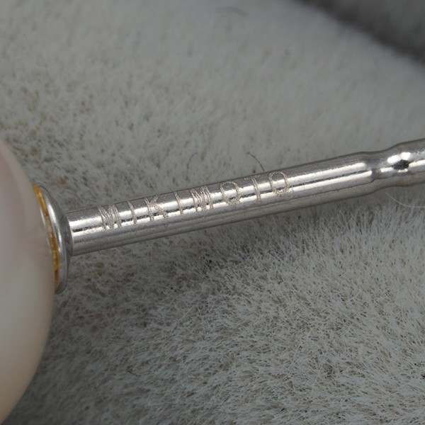 Auth Mikimoto Earrings Akoya Pearl 8.4mm Solitaire 18K 750 White Gold