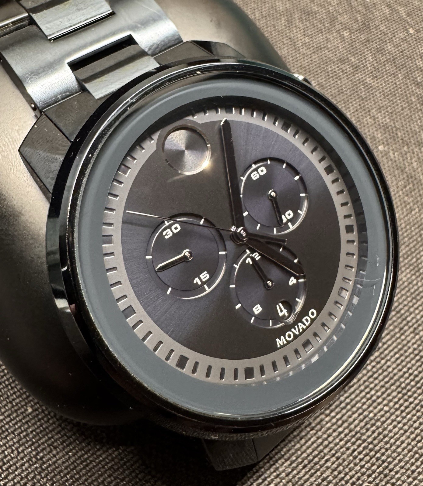 Movado Bold Chronograph 3600118 44mm Swiss Quartz Black PVD Men’s Watch