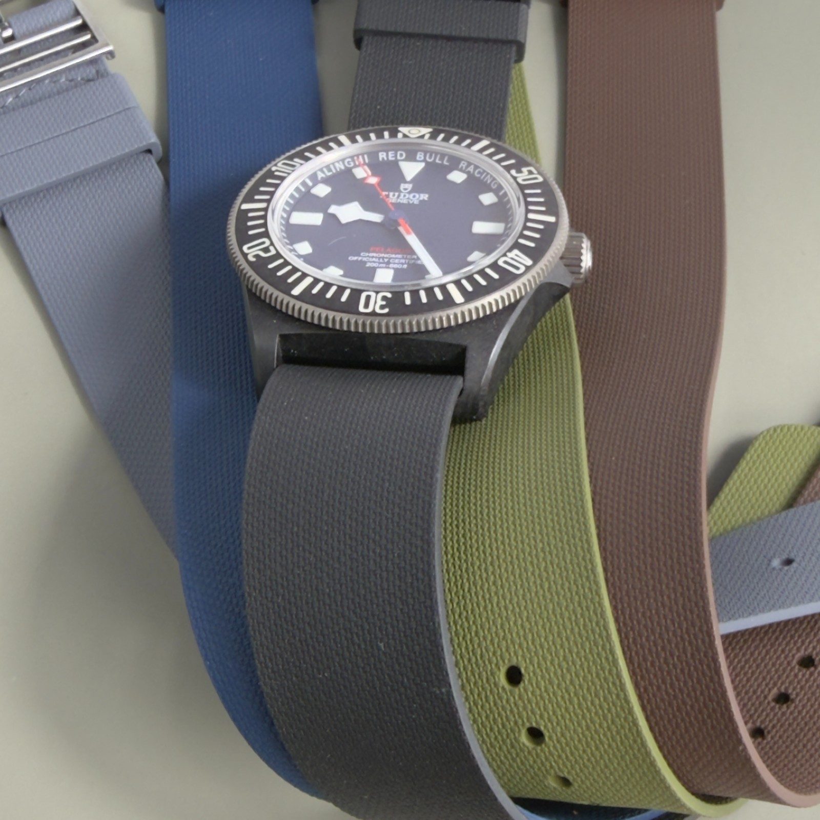 Tudor Pelagos FXD Single Pass Rubber Straps 22mm Black Blue Green Brown Grey